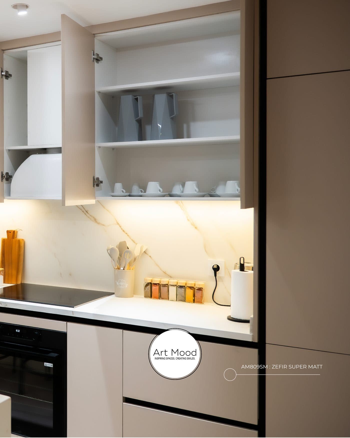 Cuisine Zefir rangements ouverts