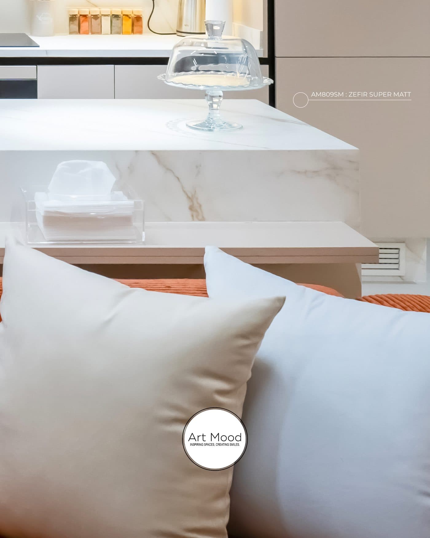 Détails plan de travail marbre