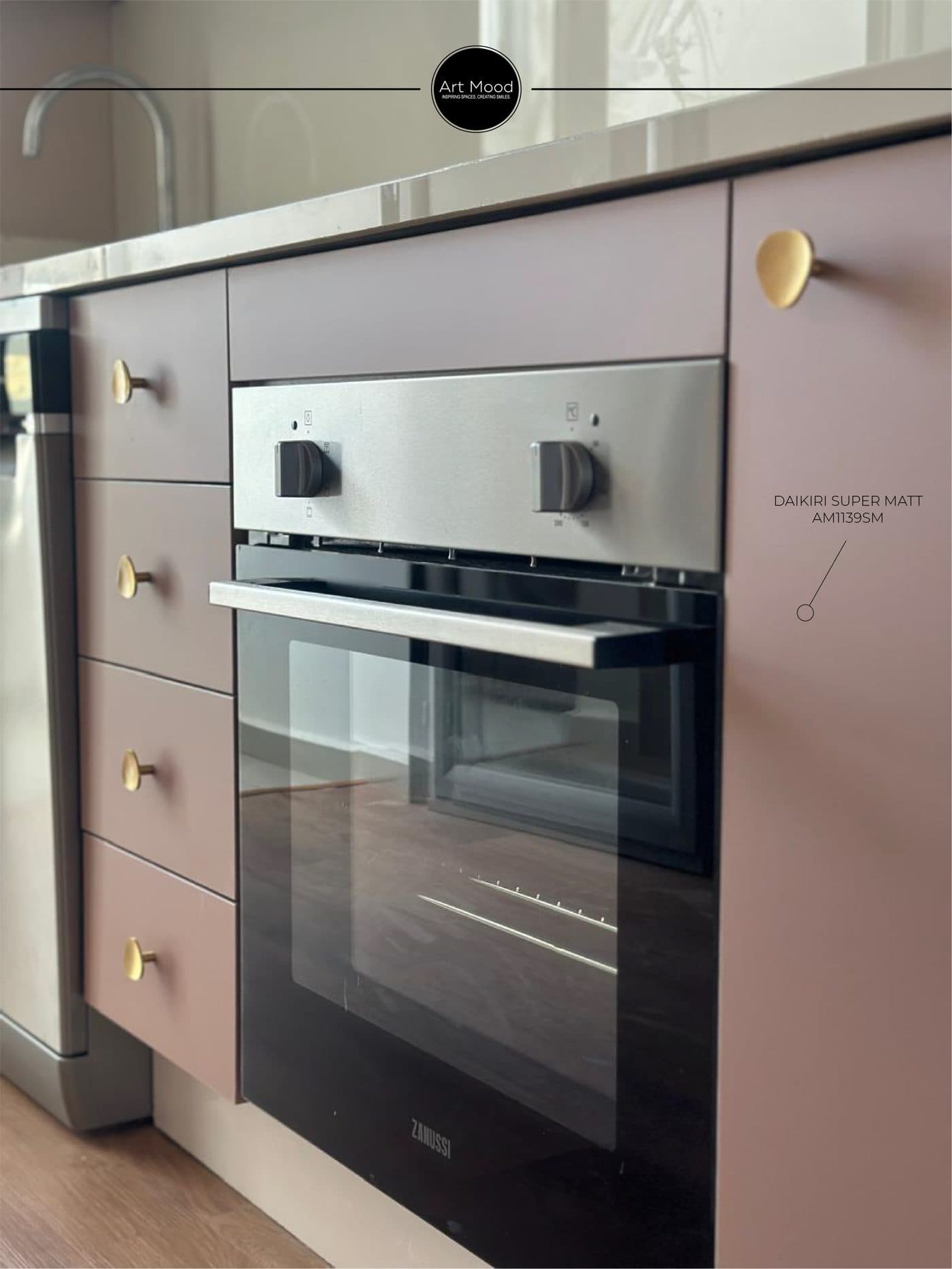 Cuisine Daïkiri rosé poignées dorées — ArtMood Tanger