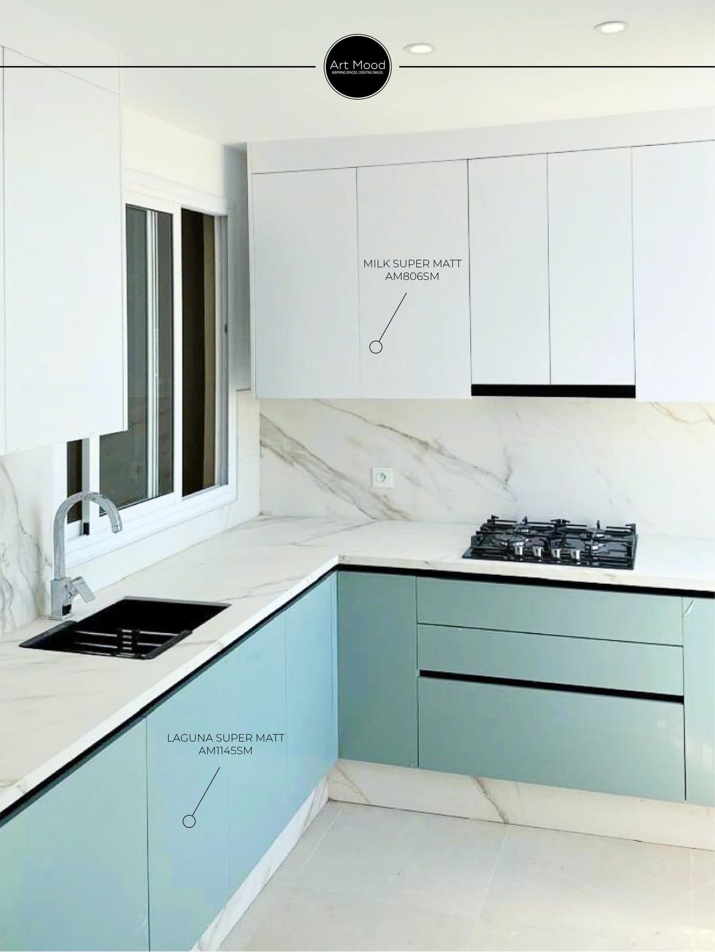 Cuisine Laguna bleue sur mesure — ArtMood Tanger